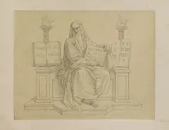 Gustav Jäger, Moses, Pencil drawing