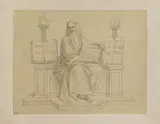 Gustav Jäger, Moses, Pencil drawing