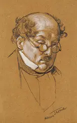 Männerporträt by Hans Thoma, Pencil drawing, sold Mar 2007