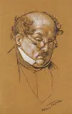 Hans Thoma, Männerporträt, Pencil drawing