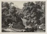 Johann Christian Reinhart, 2 Bll.: Avanzo del Teatro a Albano. Der Satyr und die Nymphe