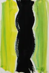 Michael Croissant, Ohne Titel, Collage (braunes Tonpapier und Farbstift) auf Papier
