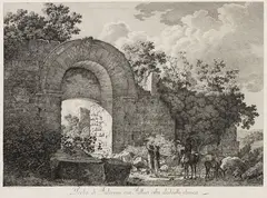 Jacob Wilhelm Mechau, 2 Bll.: Porta di Falerium ora Fallari città destrutta etrusca. Francesco fuori di Subiaco, 1794, Etching
