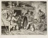 Peter von Hess, Die Maler auf der Alpe (P. Hess u. Prof. Gärtner in einer Sennhütte), 1810, Etching