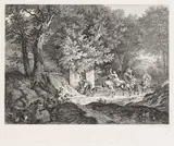 Ludwig Richter, 2 Bll.: Gegend am Monte Serone bey Olevano. Brunnen bei la Riccia