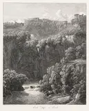 Karl Ludwig Frommel, Ponte Lupo a Tivoli, 1830, Etching