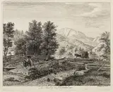 Johann Christoph Erhard, Der Schneeberg vom Klosterthal aus, 1817, Etching
