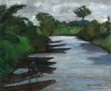 Otto Modersohn, Wümme mit Booten