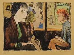 Erich Heckel, In der Tram, 1916, Lithograph