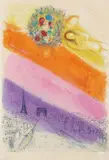 Marc Chagall, Champs Élysées, 1954, Lithograph in colours