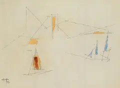 Ships arriving by Lyonel Feininger, 1954, Watercolour, sold Mar 2007