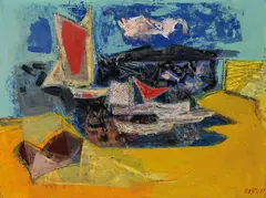Wim Oepts, Hafen, 1957, Oil on canvas