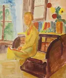 Sitzende Frau vorm Fenster (Bildnis Siddi Heckel) by Erich Heckel, 1921, Watercolour, sold Mar 2007