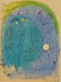 Marc Chagall, Mère et enfant devant Notre-Dame, 1953, Lithograph in colours