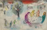 Marc Chagall, Das Mahl bei Dryas, 1961, Lithograph in colours
