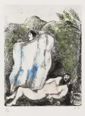 Aus: Bibel by Marc Chagall, 1958, Etching, sold Mar 2007