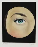 René Magritte, L'œil, 1968, Etching in colours