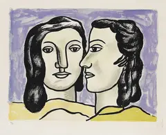 Les deux visages by Fernand Léger, 1951, Lithograph in colours, sold Mar 2007