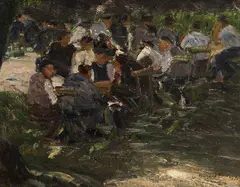 Richard Pietzsch, Arbeitermittag, 1914, Oil on canvas