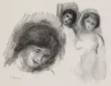 La Pierre aux trois croquis by Pierre-Auguste Renoir, 1904, Lithograph, sold Mar 2007