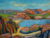 Bruno Krauskopf, Küstenlandschaft, Oil on cardboard