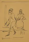 Mädchenakt und Frau by Ernst Ludwig Kirchner, 1926, Pen and India ink drawing, sold Mar 2007