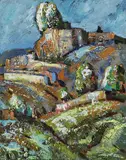 Cecilio Guzmán de Rojas, Hügellandschaft, 1949, Oil