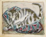 Otto Dix, Katze, 1959, Farblithografie auf Bütten