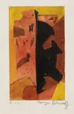 Serge Poliakoff, Composition orange, rouge et noire, 1957, Etching in colours