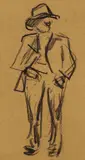 Heinrich Zille, Mann mit Hut