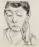 Max Beckmann, Modell, 1917, Drypoint