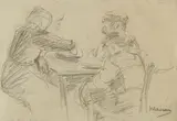 Max Liebermann, Familie am Tisch sitzend