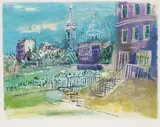 Jean Dufy, Montmartre et Sacre-Coeur, 1950, Lithograph in colours