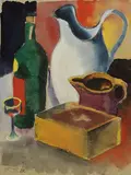 Otto Fischer-Trachau, Stillleben mit Krügen, 1922, Watercolour