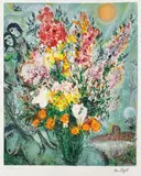 Marc Chagall, Nach - Bouquet de Fleurs, 1970, Lithograph in colours