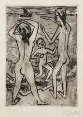 Am Strand by Max Pechstein, 1922, Drypoint, sold Mar 2007