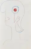 Profil de Marianne by Jean Cocteau, 1956, Coloured crayon drawing, sold Mar 2007