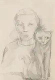 Hannah Höch, Porträt mit Katze
