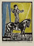 25. Jahresblatt: Junger Reiter by Erich Heckel, 1955, Woodcut in colours, sold Mar 2007