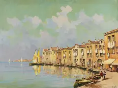 Roberto Iras Baldessari, St. Pietro in Volta, Venedig, Oil on canvas