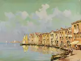 Roberto Iras Baldessari, St. Pietro in Volta, Venedig, Oil on canvas