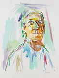 Selbstporträt by Oskar Kokoschka, 1976, Lithograph in colours, sold Mar 2007