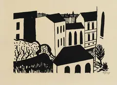 Häuser by Werner Heldt, 1949, Lithograph, sold Mar 2007