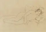 Femme nue couchée (tournée à droite), 2e planche by Pierre-Auguste Renoir, 1906, Etching, sold Mar 2007