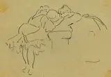 Heinrich Zille, Zwei Frauen mit sitzendem Mann