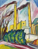 Annemarie Jacob, Fabriklandschaft, 1920, Gouache