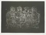 Henry Moore, Four grey Ladies, 1973, Lithograph in colours