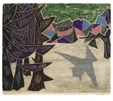 Rolf Muller, Helle Winternacht, 1950, Monotype in colours