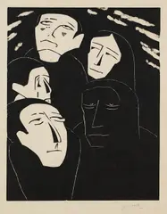 Lauschen by Walter Gramatté, 1920, Woodcut, sold Mar 2007