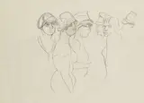 Georg Tappert, 2 Bll.: Ballszene. Kopfstudie - Frauen mit Hüten